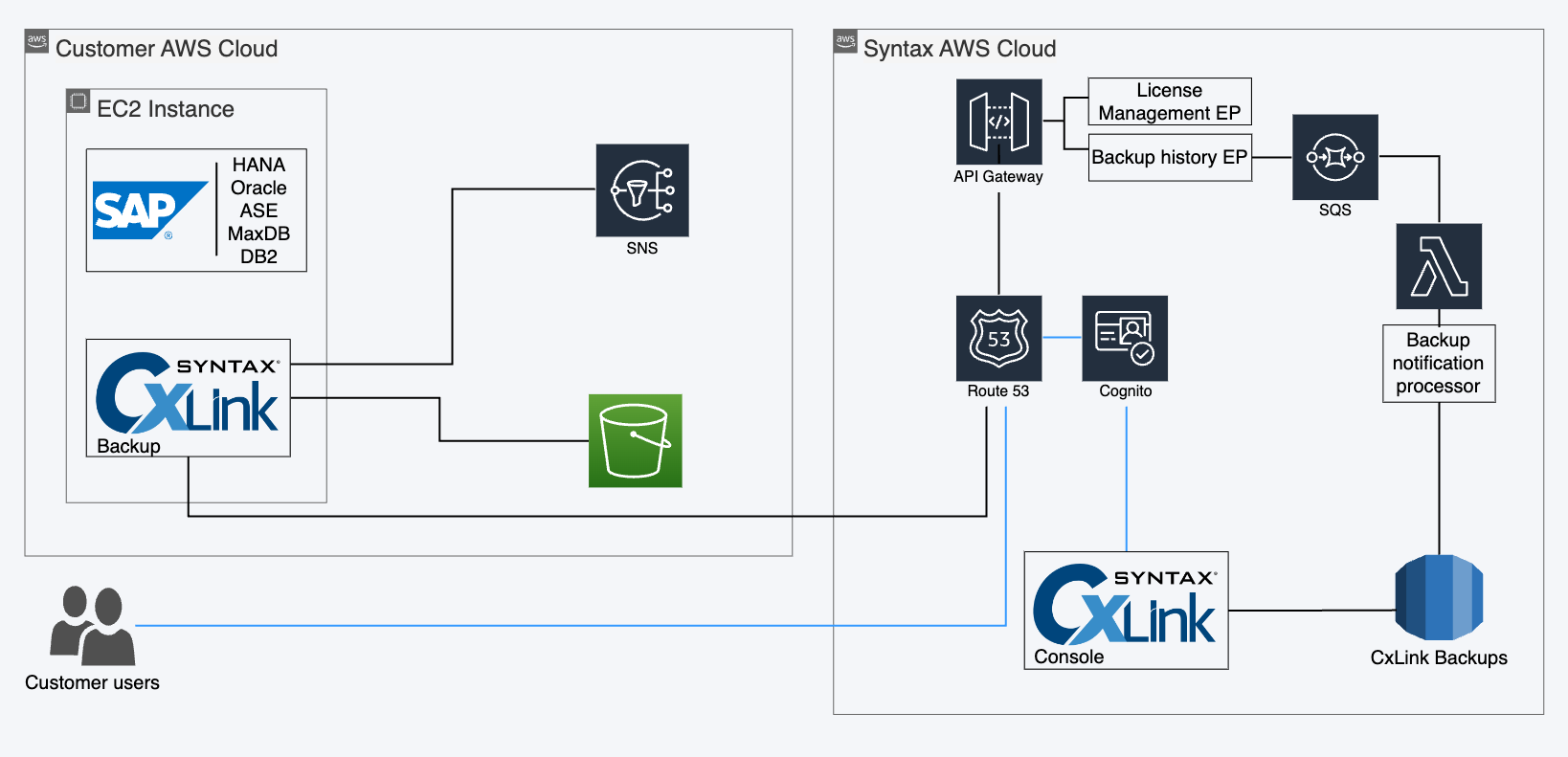 CxLink Backup Technical Detailed Diagram